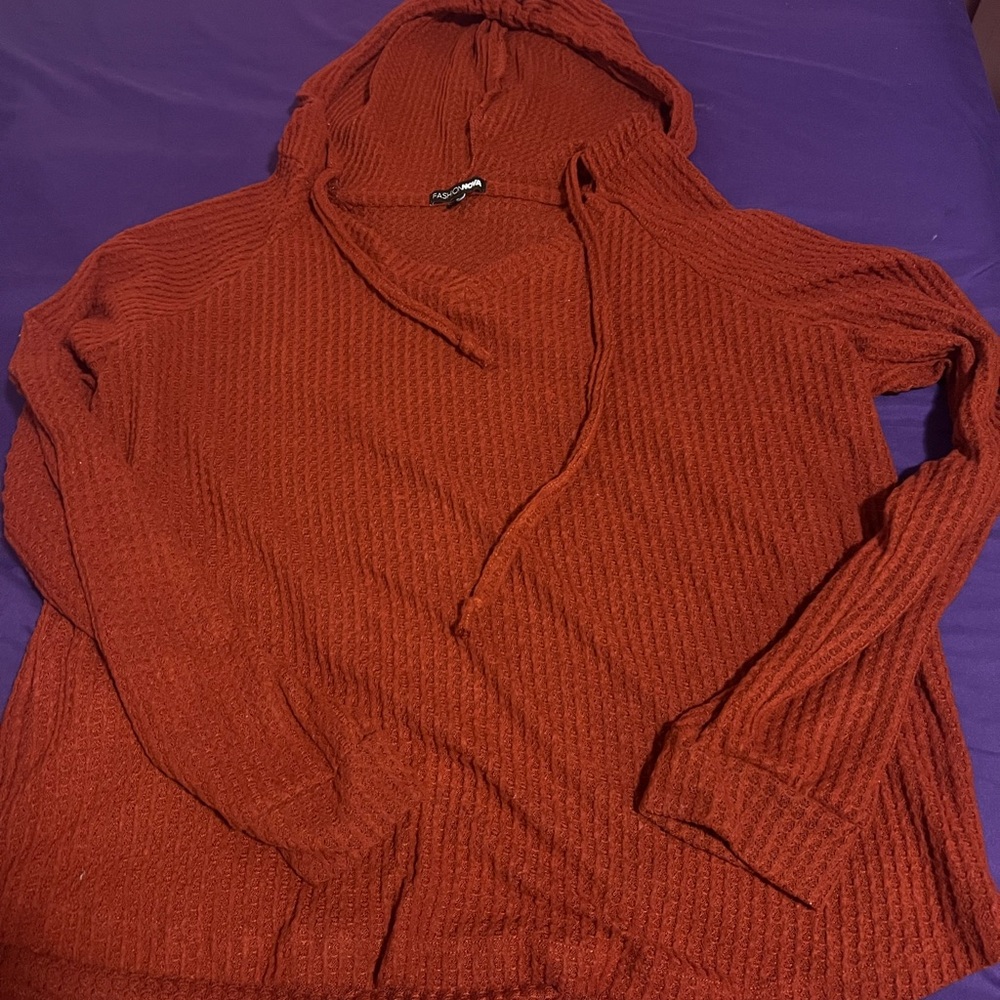 Fashion Nova Brown Cowl Neck Sweater with Cozy Texture